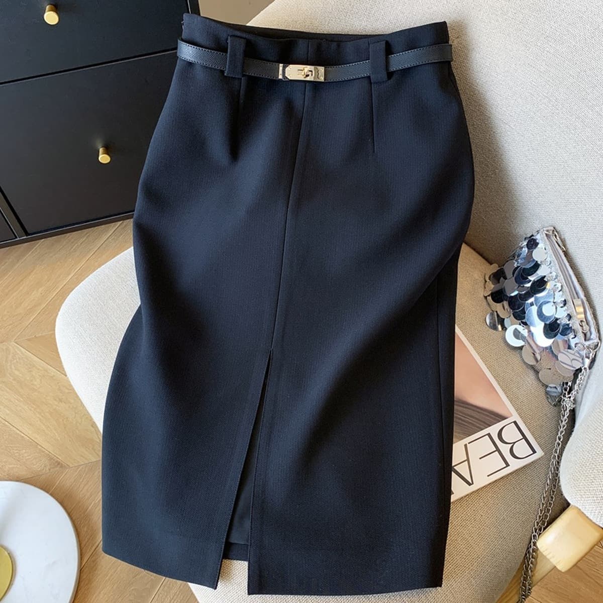 Готовый запас, весна и лето, новая красивая юбка на рабочем месте, женский костюм, юбка, сексуальная юбка, закрывающая бедра...
