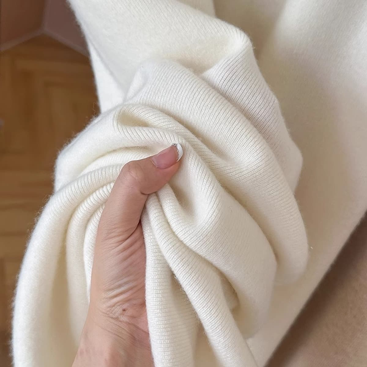 Осенне-зимние элегантные широкие брюки из 100% австралийской чистой шерсти с высокой талией для женщин, прямые брюки из...