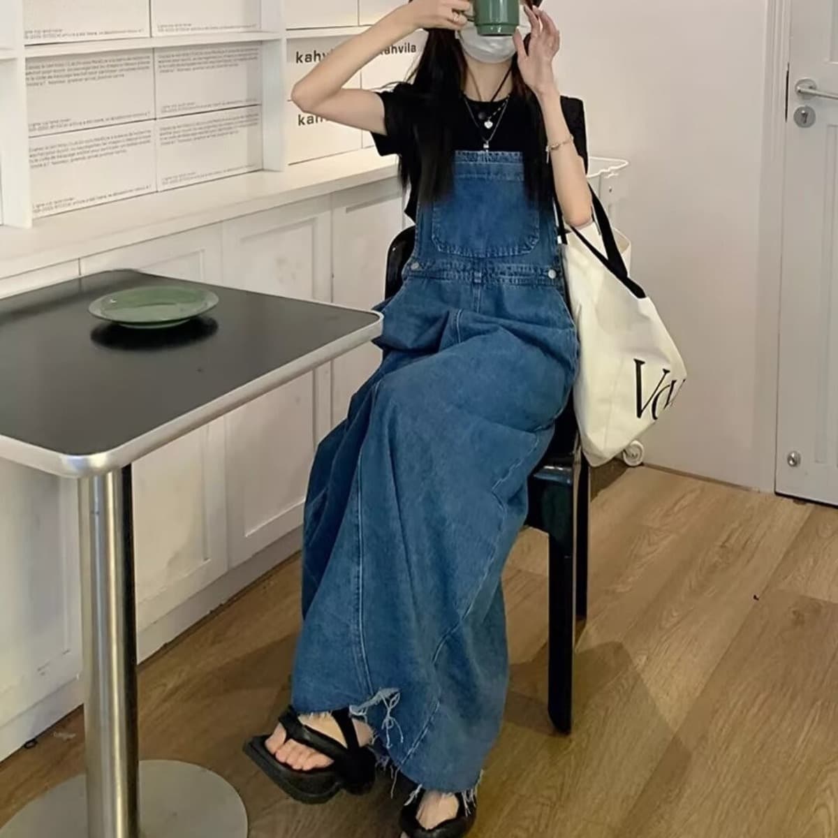 Повышение возраста и похудение, юбка на подтяжках, джинсовое платье, женское весенне-летнее платье 2021, новая свободная...