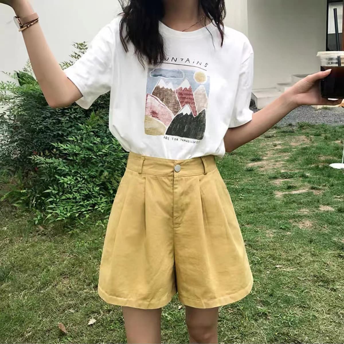 Популярная рекомендация по дропшиппингу: женская футболка из чистого хлопка с короткими рукавами и принтом, круглый вырез,...