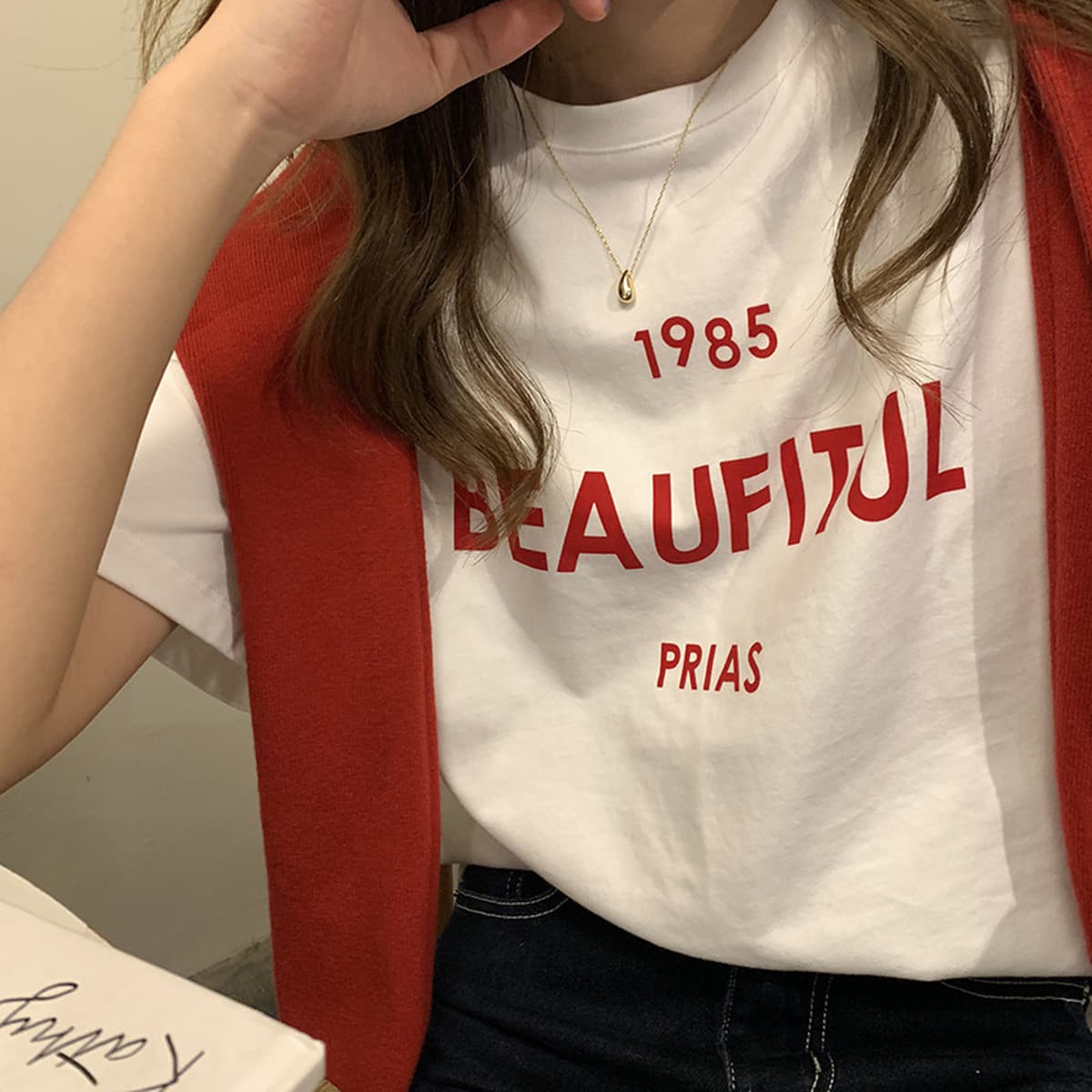 Популярная рекомендация по дропшиппингу: женская футболка из чистого хлопка с короткими рукавами и принтом, круглый вырез,...