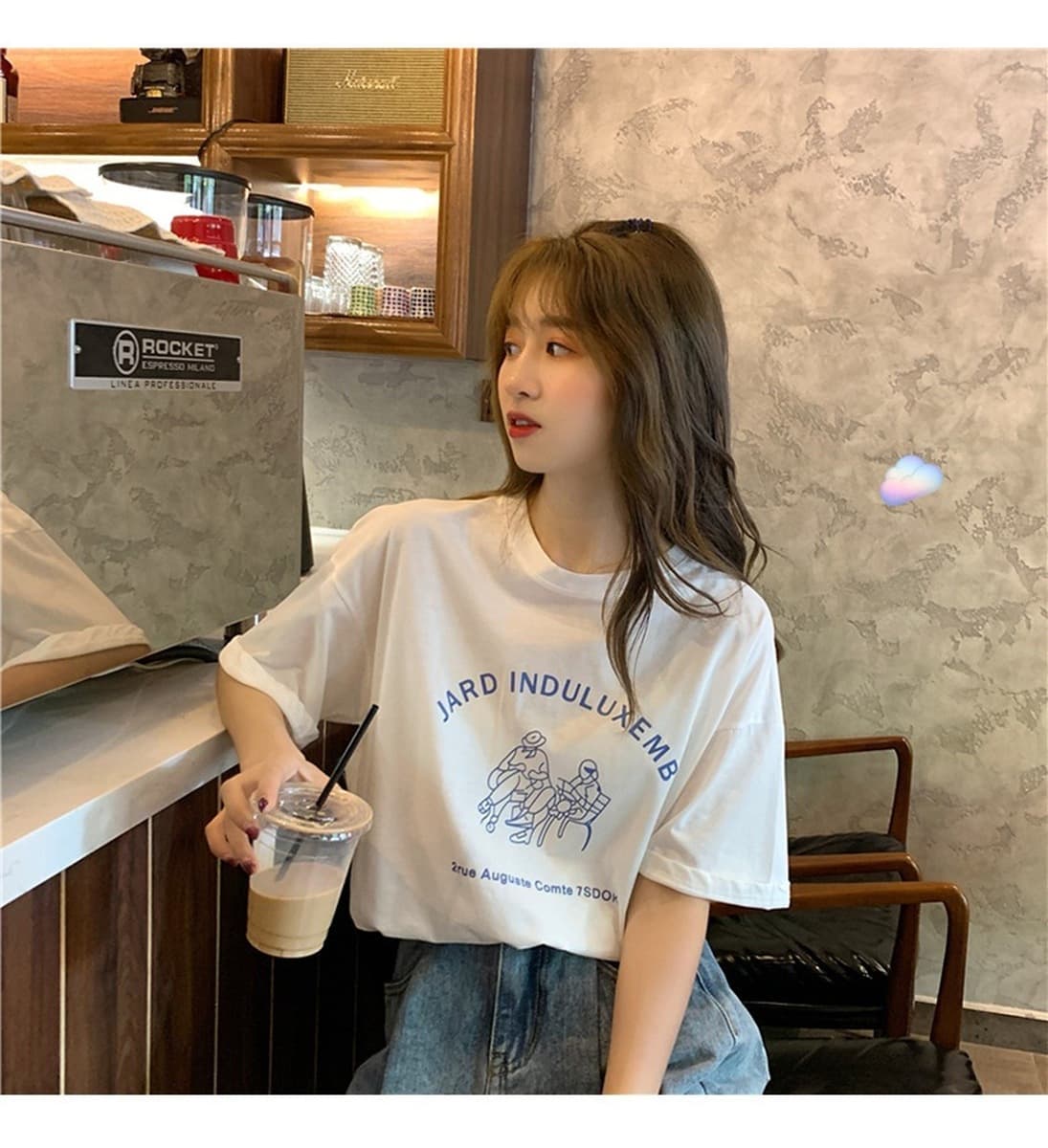 Популярная рекомендация по дропшиппингу: женская футболка из чистого хлопка с короткими рукавами и принтом, круглый вырез,...