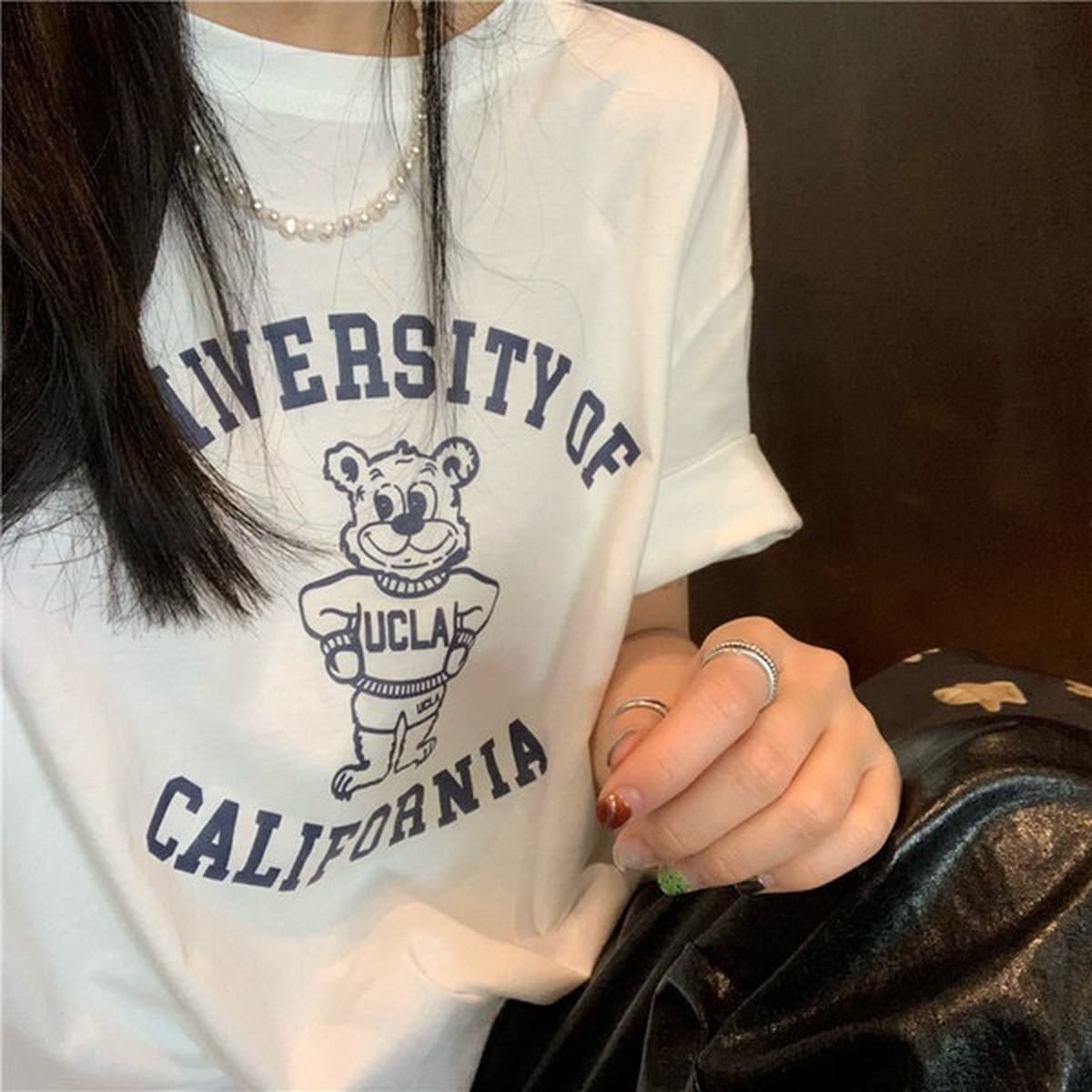 Популярная рекомендация по дропшиппингу: женская футболка из чистого хлопка с короткими рукавами и принтом, круглый вырез,...