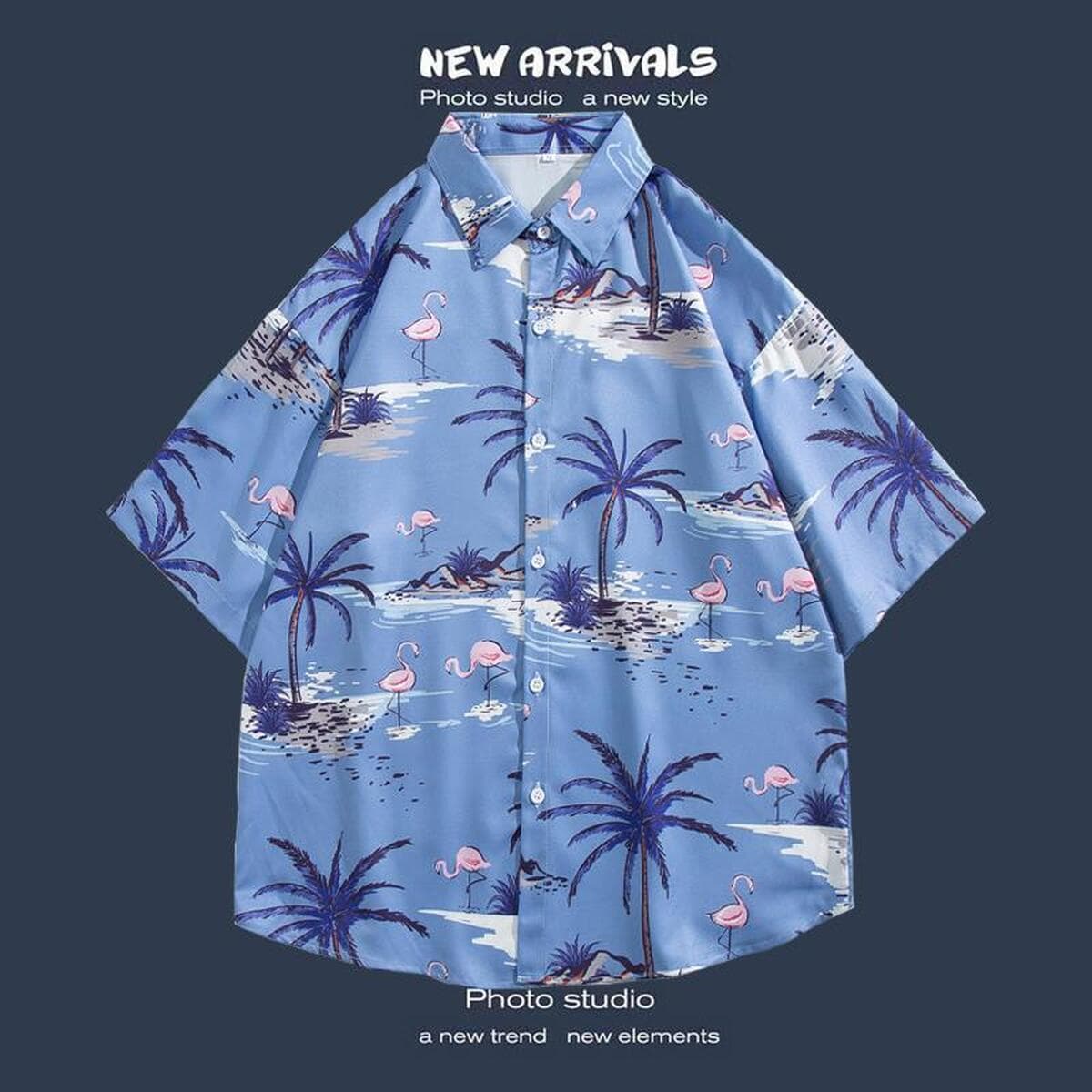 Рубашка с короткими рукавами и цветочным принтом, островной Хайнань, пляжный гонконгский стиль, стиль Sanya Xiawei, тайская...