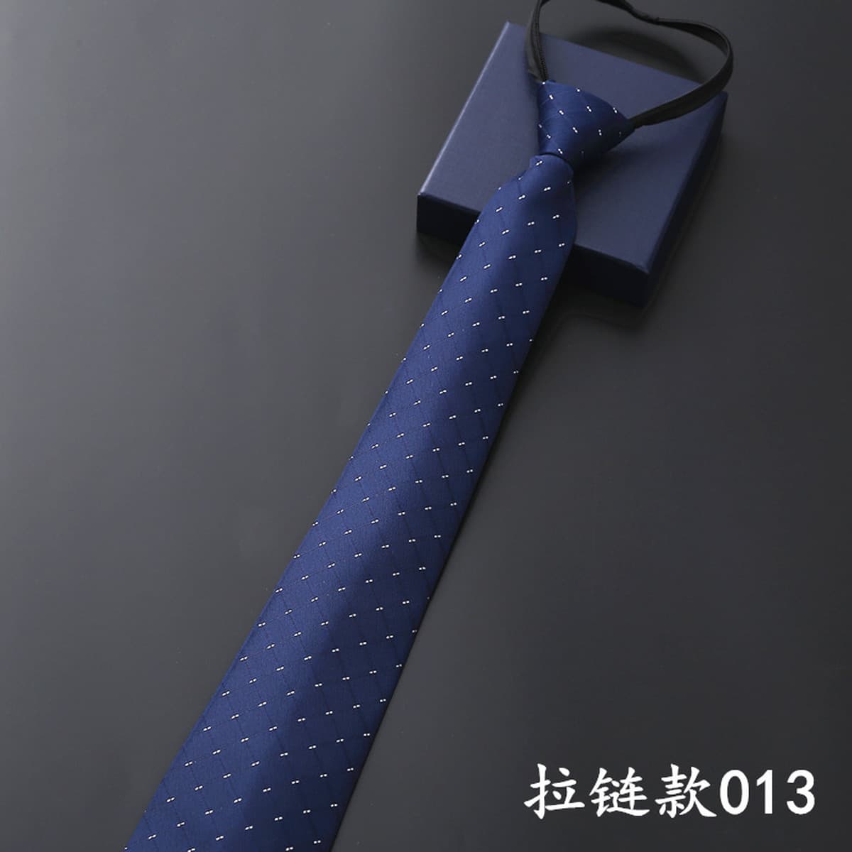 Мужской деловой Официальный галстук на молнии Жених Свадебный синий полосатый корейский стиль черный ленивый галстук