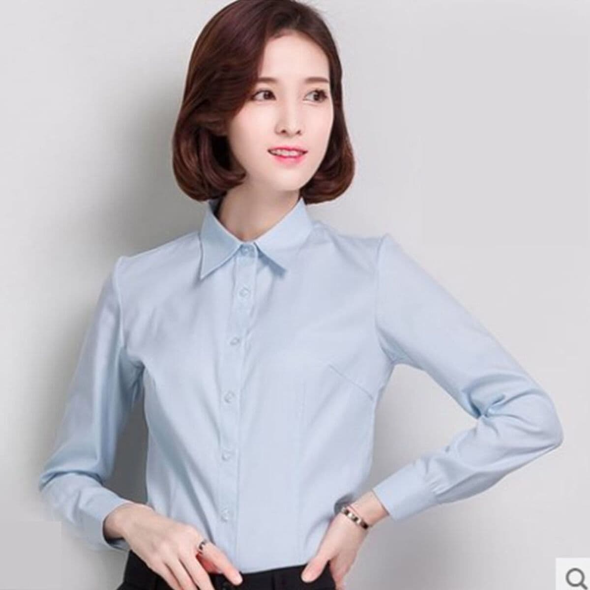 Белая рубашка женское деловое платье с длинным рукавом и коротким рукавом комбинезон тонкая эластичная хлопковая рубашка без...