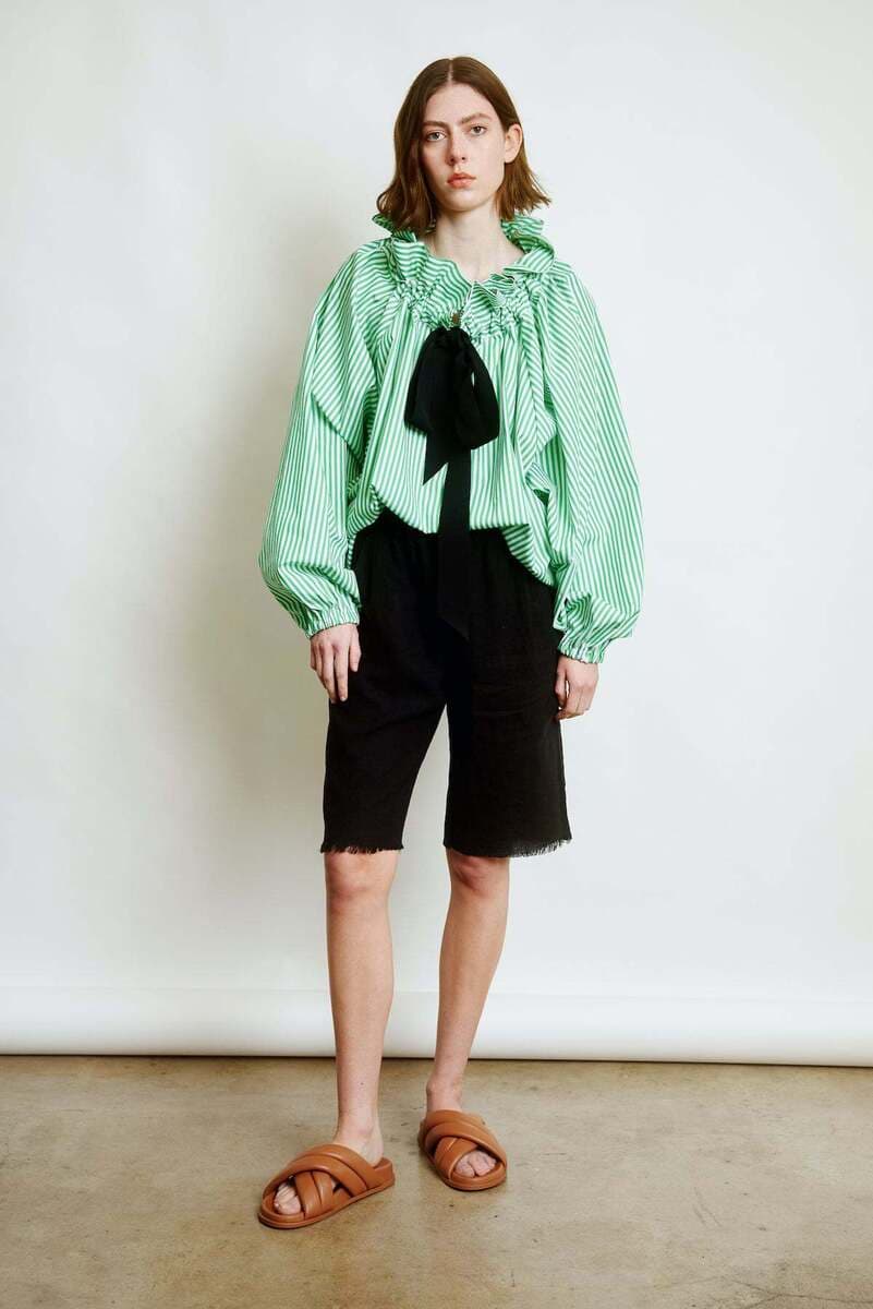 Элегантная женская рубашка в стиле колор-блок с полосками, новинка осени-зимы 2025, повседневная, универсальная, в корейском...