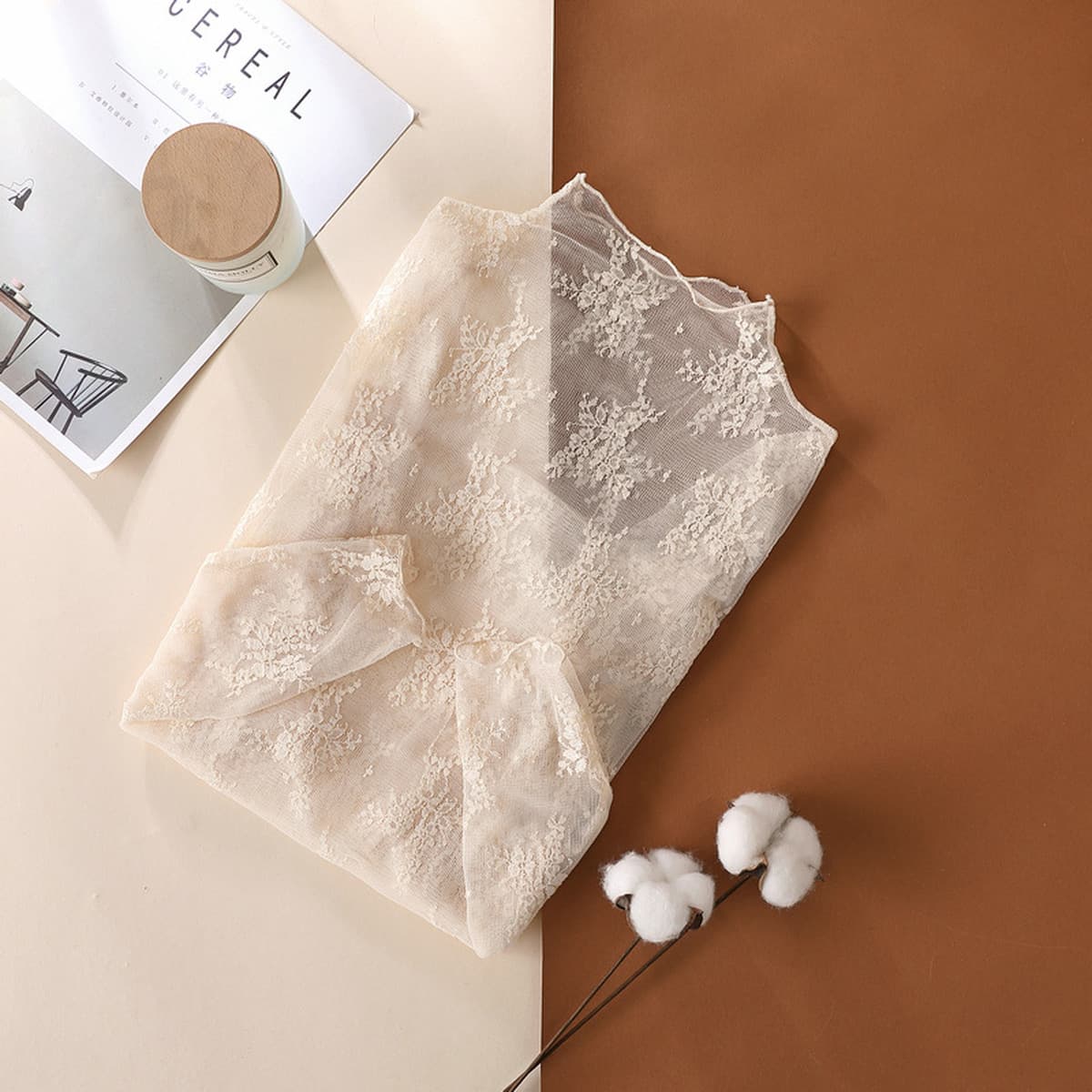 Весенне-осенняя новая кружевная нижняя рубашка с высоким низом для женщин, 2025 г., популярный облегающий сетчатый топ с...