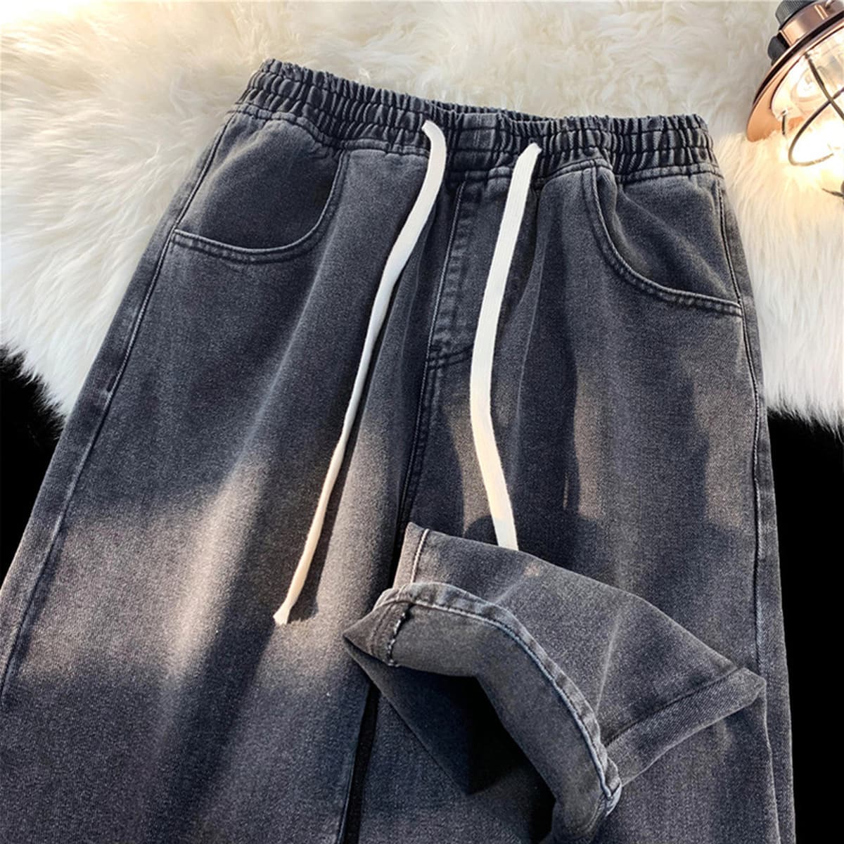Женские джинсы с флисовой подкладкой, прямые, утепленные, новая модель 2025 года, для миниатюрных женщин, широкие штанины,...