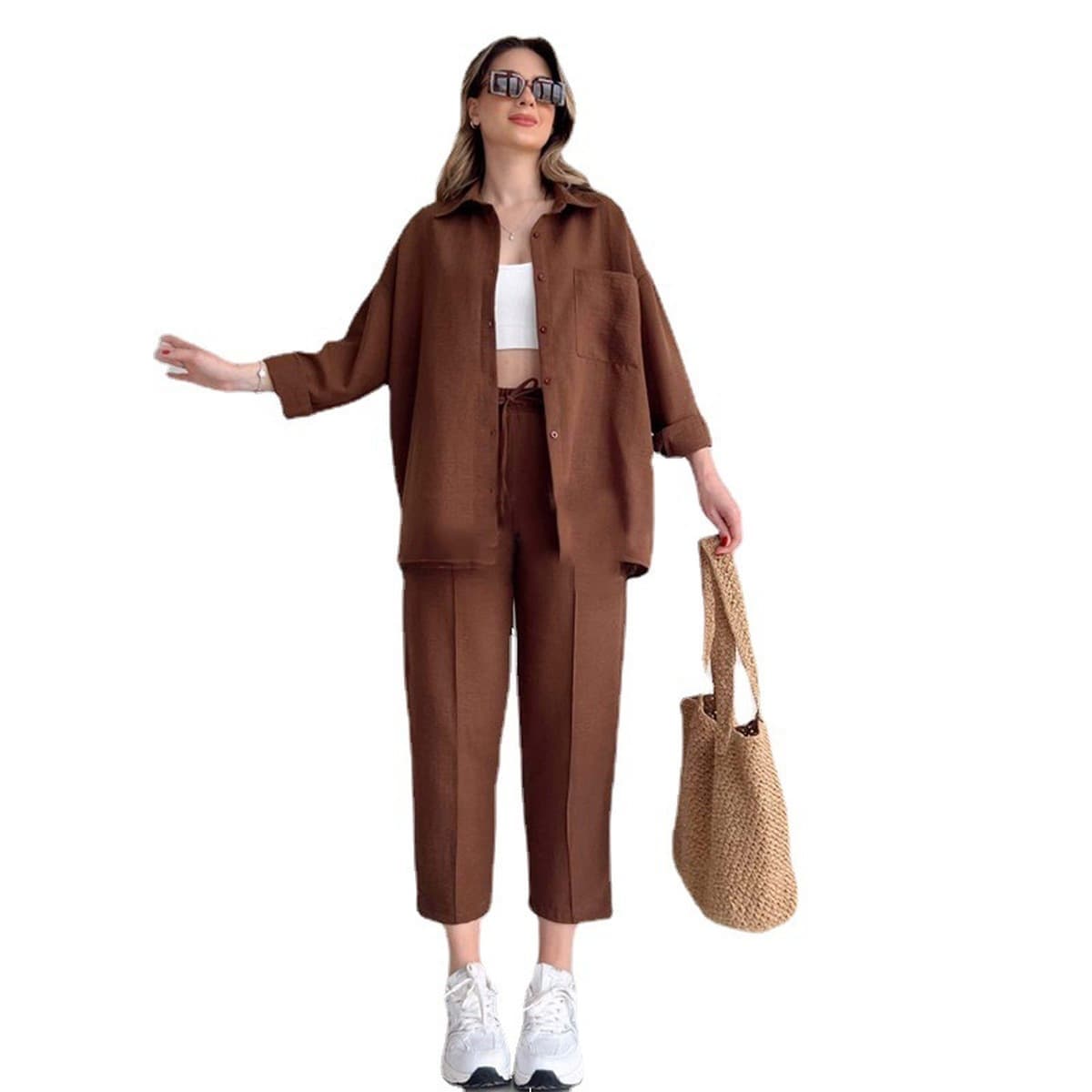 Европейская и американская женская одежда больших размеров, осень 2025, новая повседневная свободная рубашка, куртка,...