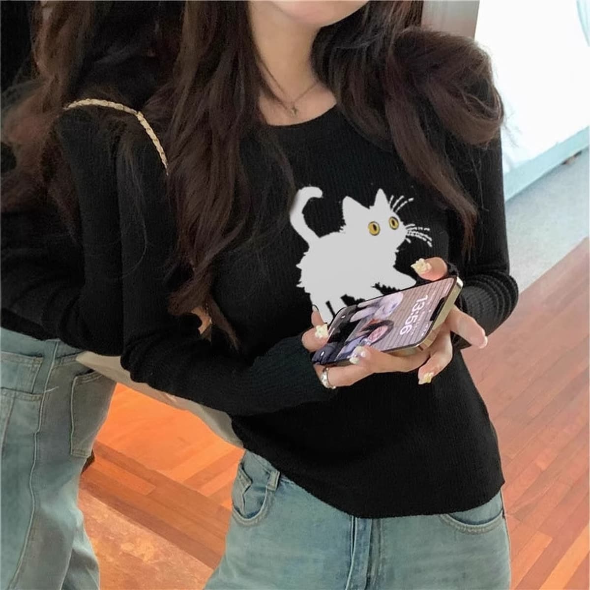 260 кедр бархат с резьбой нижняя рубашка женская новая стройная маленькая рубашка с длинными рукавами осенью и зимой