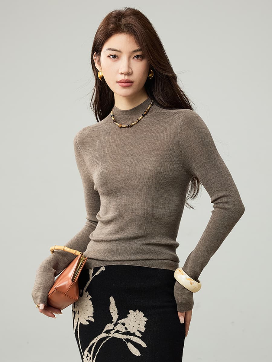 Роскошный немецкий 18-игольный бесшовный шерстяной свитер Yangtze Shimajing 25, осенне-зимняя трикотажная рубашка с высоким...