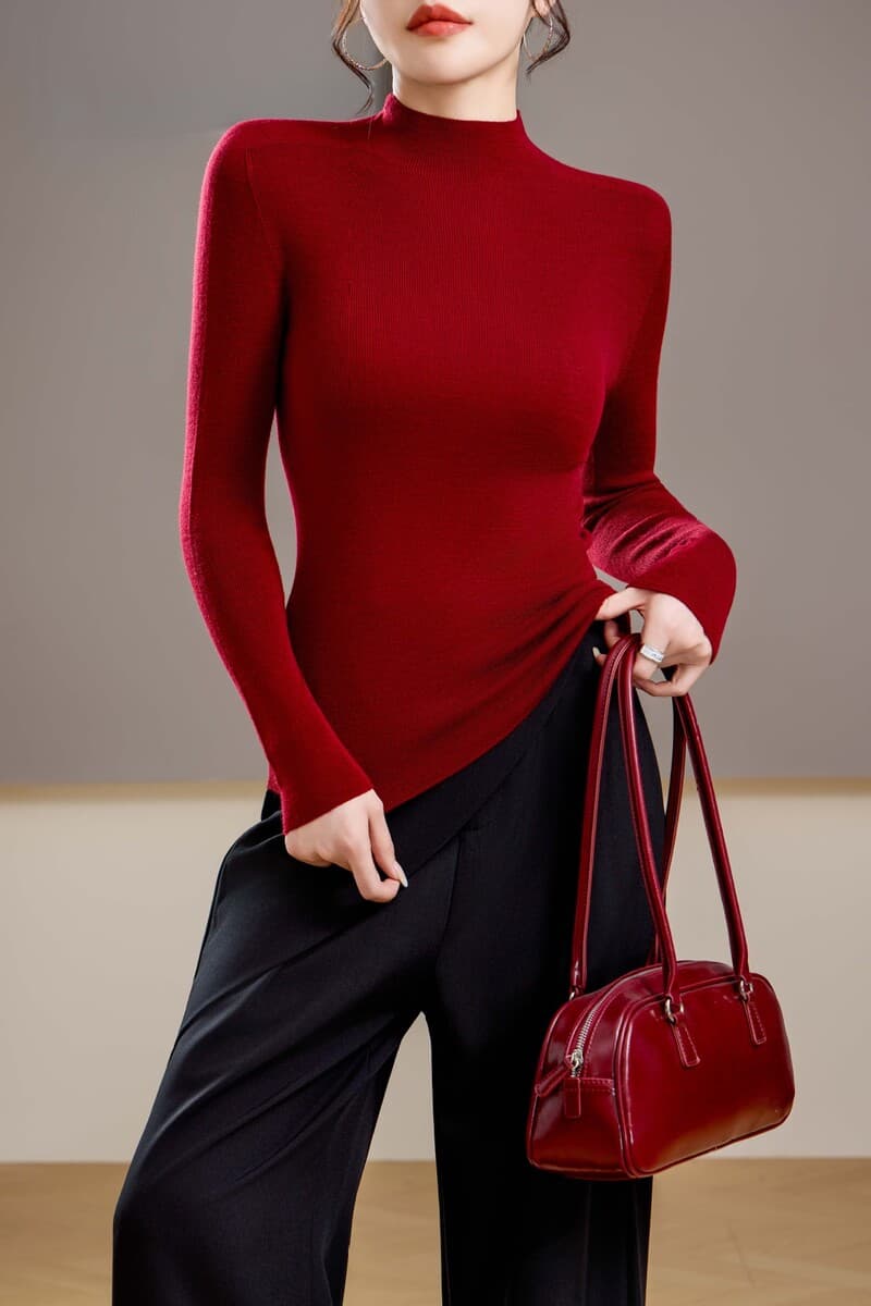 Мытье в машинном камвоне тонкая шерсть 100 шерстяных полуводолазок с высоким воротником трикотажная нижняя рубашка женский...