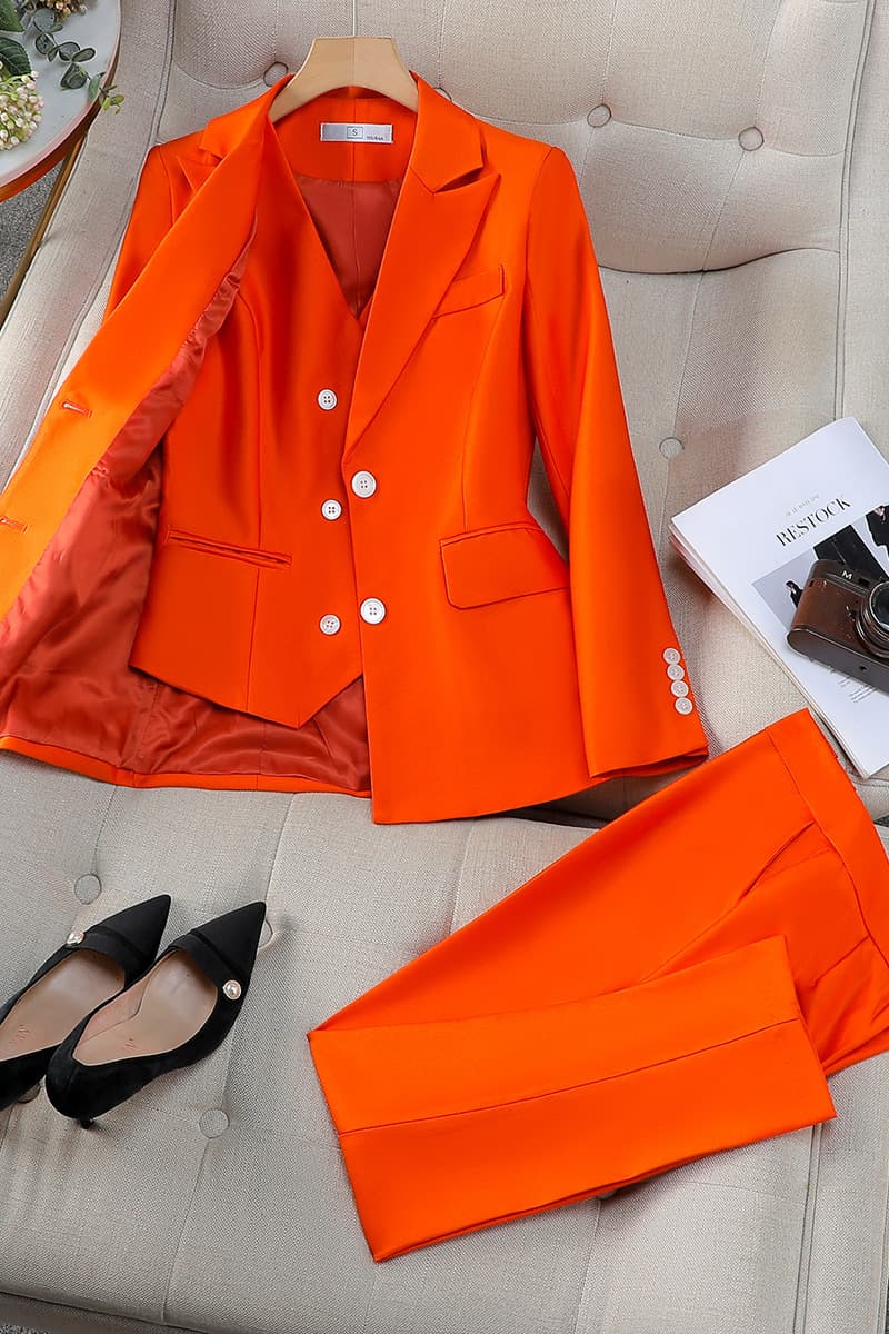 Премиум чувство двубортный красный костюм профессиональный костюм женский трансграничный новый темперамент богиня Fan модная...