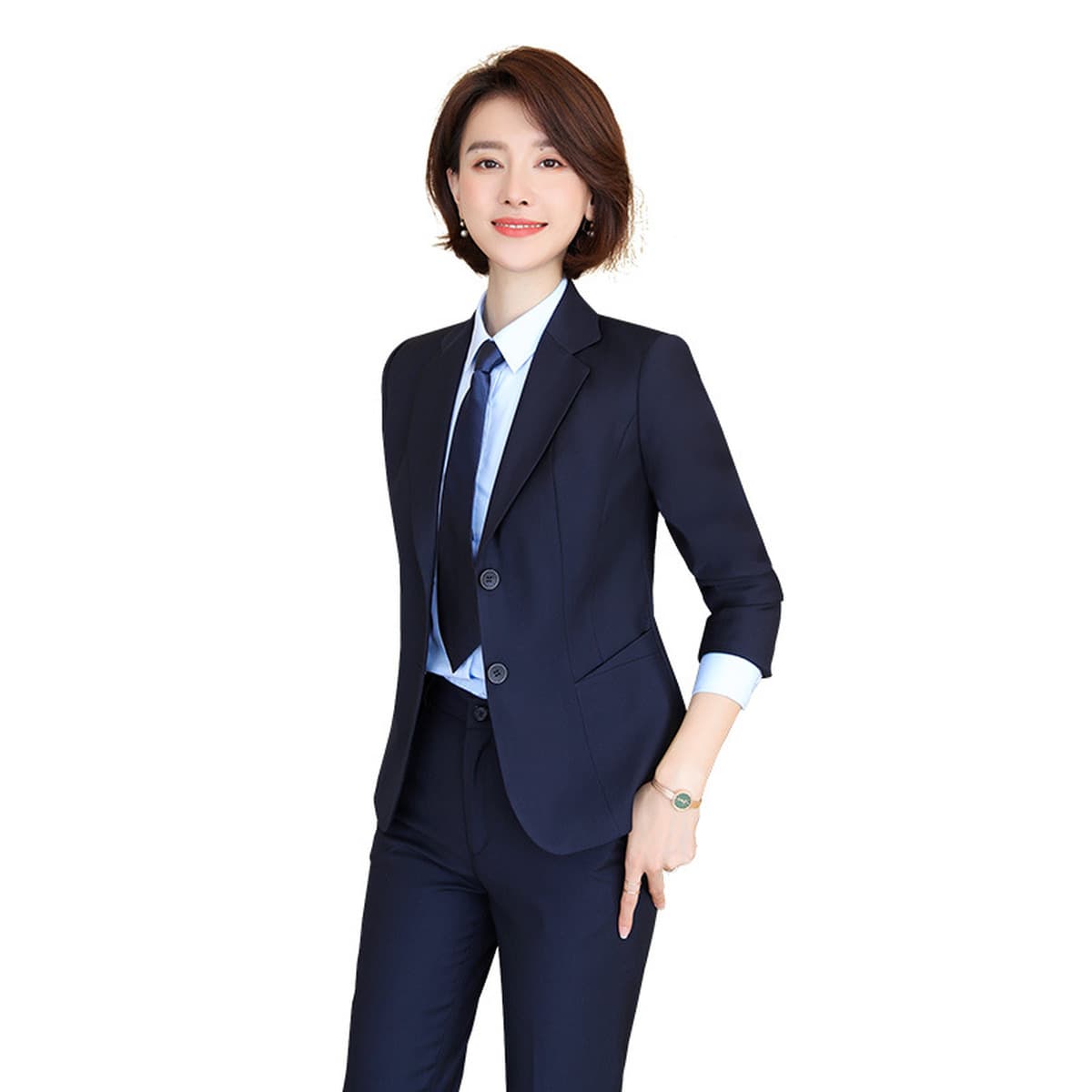 Черный костюм для женщин, весна-осень, наряд для собеседования, новый стиль 2025 года, пиджак, профессиональная деловая...