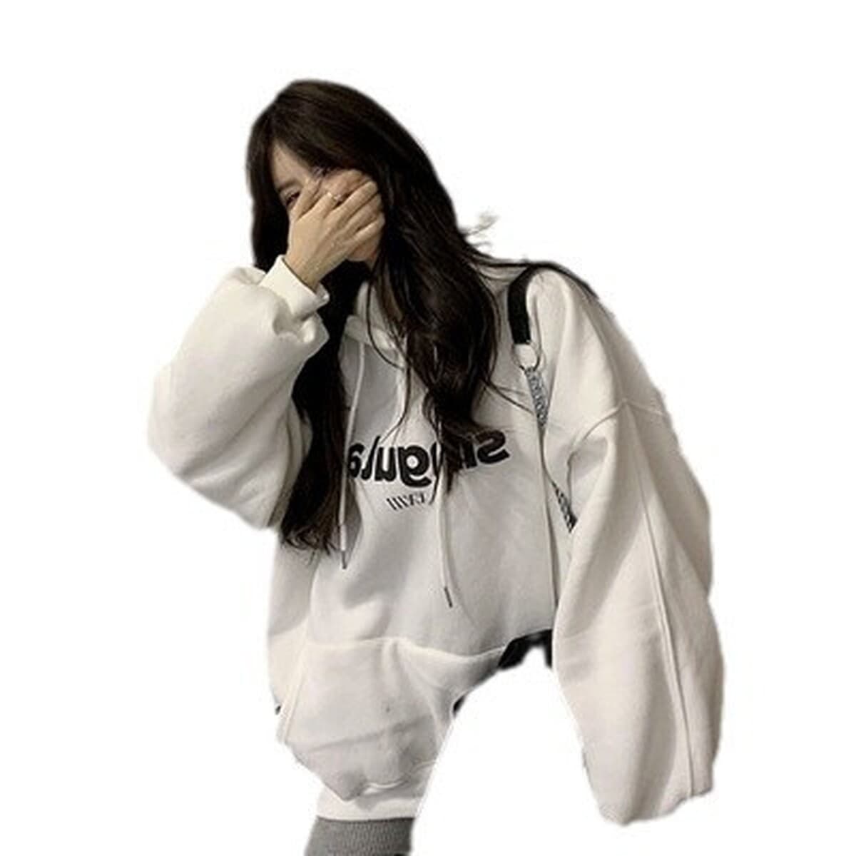 Новая женская толстовка с капюшоном 2025 года, на флисовой подкладке, утолщенная, свободного кроя в корейском стиле,...