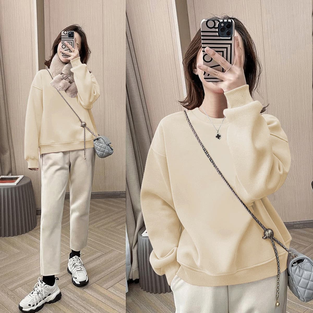 Толстовка с круглым вырезом женский весенний и осенний 2024 новый взрывной