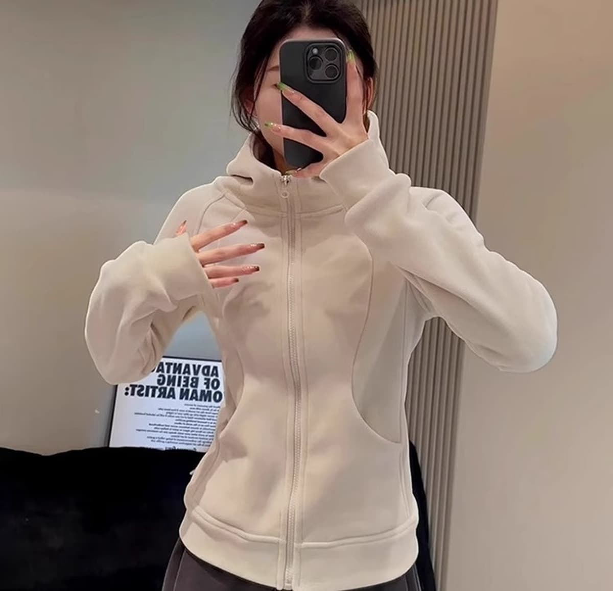 Плюшевый толстый костюм для йоги куртка женский пуховый свитер зимний тонкий кардиган на молнии