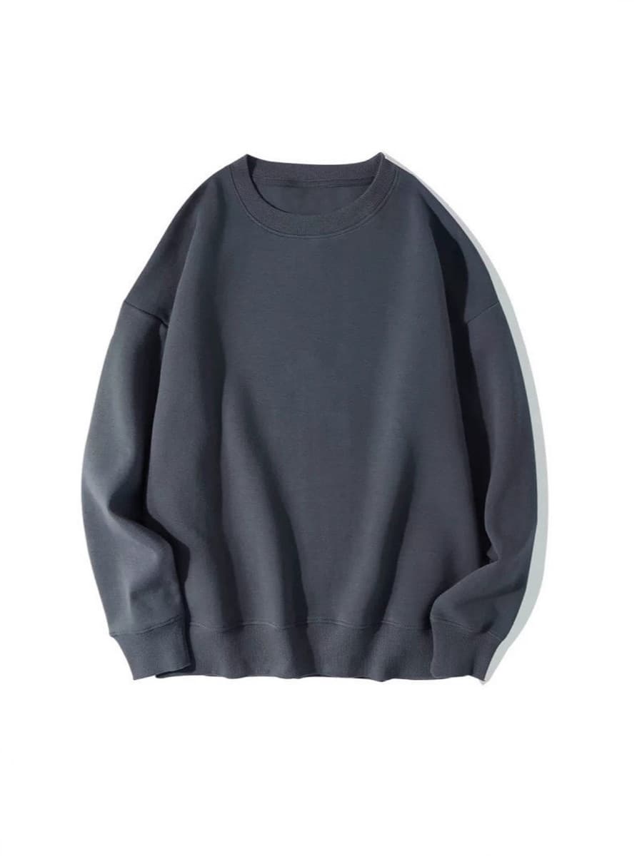 Трансграничная осенне-зимняя верхняя одежда, корейские женские топы, однотонная толстовка с круглым вырезом, свободная...