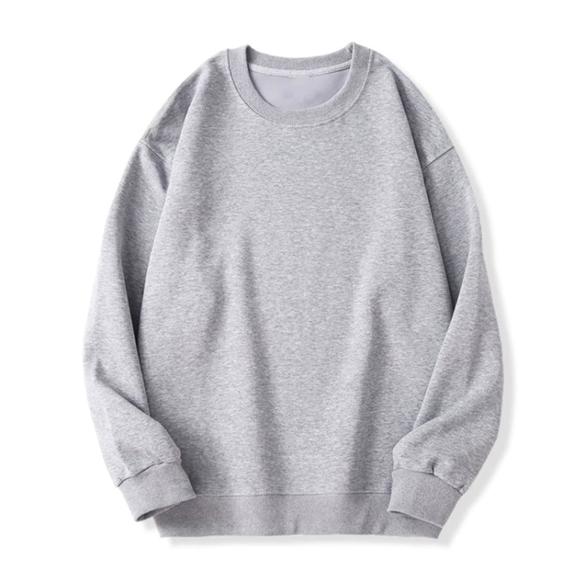 Трансграничная осенне-зимняя верхняя одежда, корейские женские топы, однотонная толстовка с круглым вырезом, свободная...