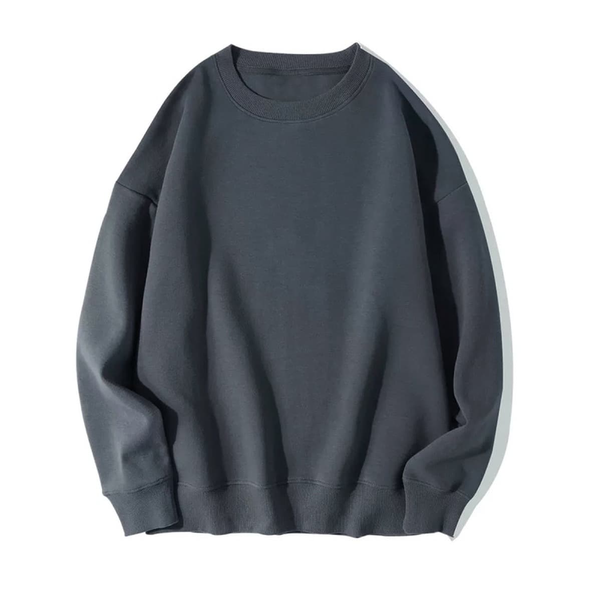 Трансграничная осенне-зимняя верхняя одежда, корейские женские топы, однотонная толстовка с круглым вырезом, свободная...