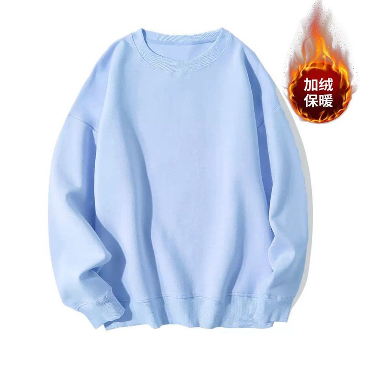 Трансграничная осенне-зимняя верхняя одежда, корейские женские топы, однотонная толстовка с круглым вырезом, свободная...