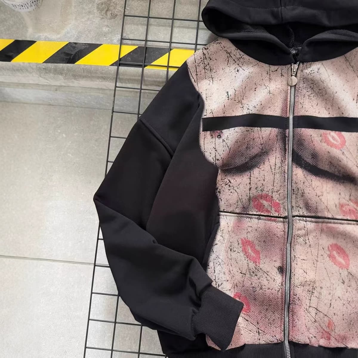 2025 новый принт Харадзюку поцелуй с принтом осенняя женская толстовка с капюшоном на молнии с длинными рукавами толстовка...