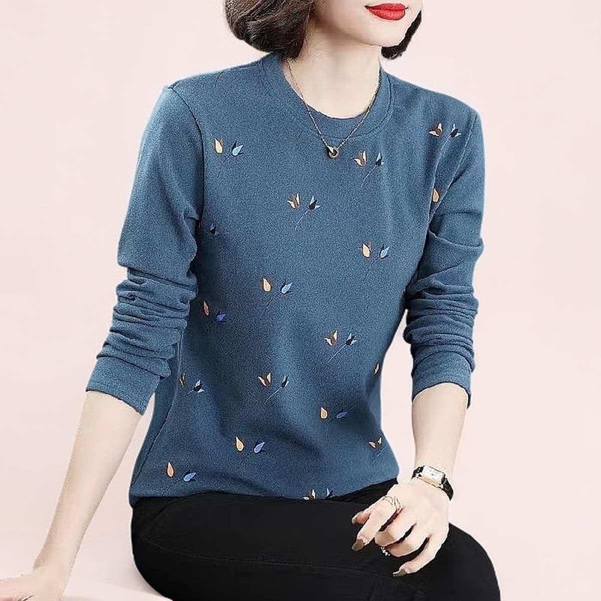 Новая футболка с длинными рукавами женская 2023 весна и осень новая мама среднего возраста иностранный топ