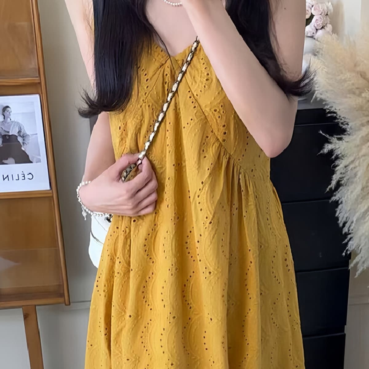 Французский дизайн, вышитая юбка на подтяжках без рукавов для женщин, новое летнее свободное тонкое платье с v-образным...