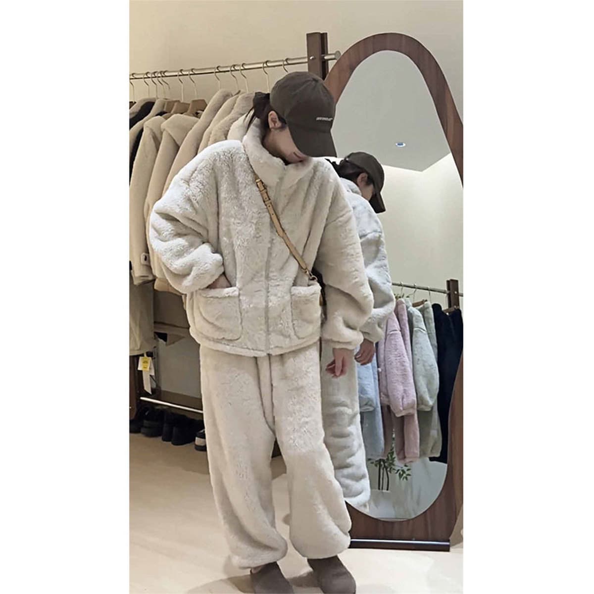 Осенняя и зимняя корейская теплая, пуховая и утолщая, теплая домашняя куртка носить свободную домашнюю одежду пижамы леди