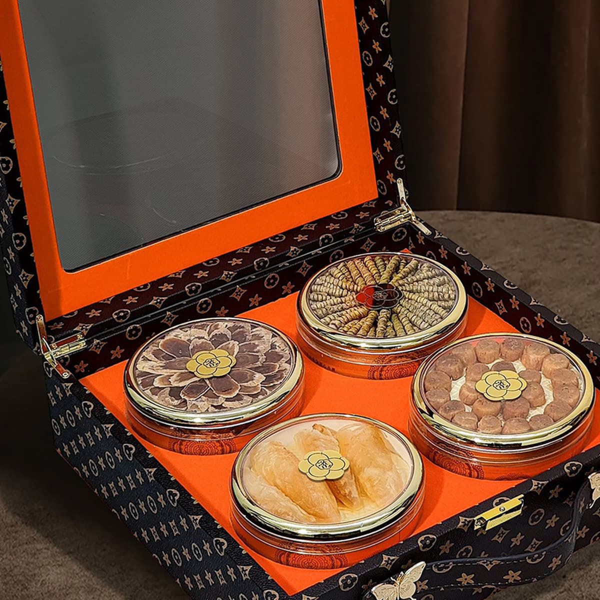 Подарочная коробка тоника, четыре предмета, пять предметов, ломтики американского женьшеня, ломтики оленьих рогов, женьшень...