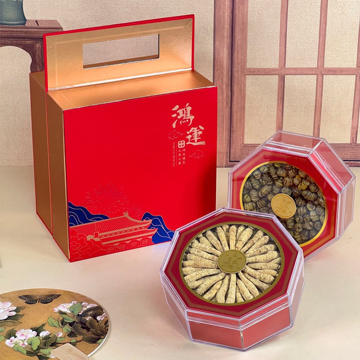 Питательный подарочный набор с американским женьшенем и дендробиумом, двойной источник питания, идеально подходит для...