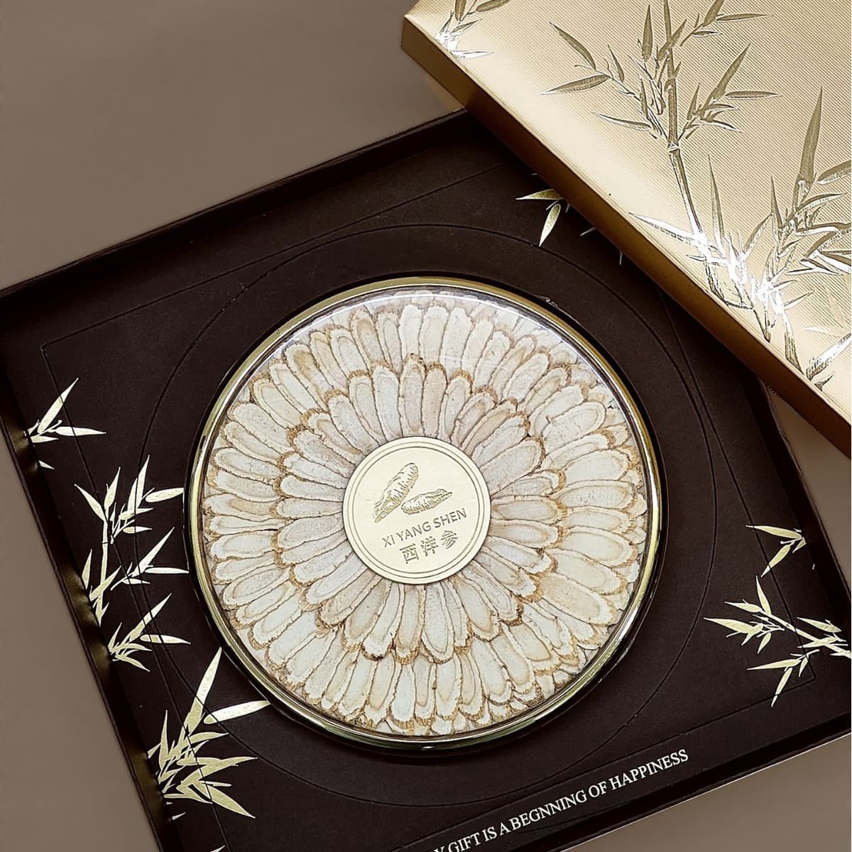 Золотая бамбуковая подарочная коробка, американский женьшень, Dendrobium, оленьи рога, красный женьшень, питательная деловая...