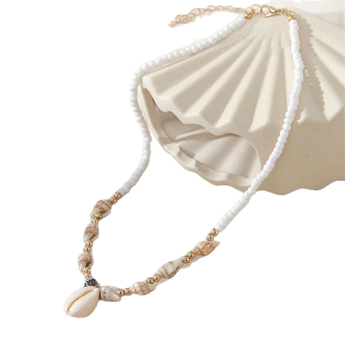 Европейское и американское трансграничное ювелирное ожерелье из бисера, пляжное ожерелье из натуральной ракушки,...