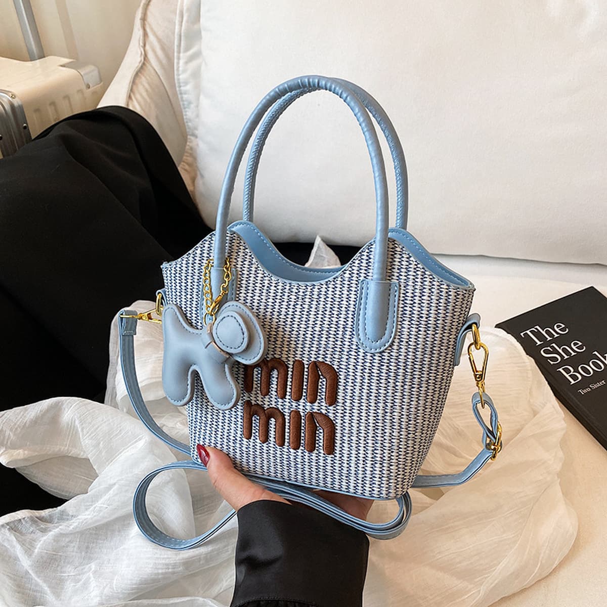 минимальная соломенная сумка, женская сумка, сумка через плечо, тканая сумка, модная универсальная пляжная сумка, сумка для...
