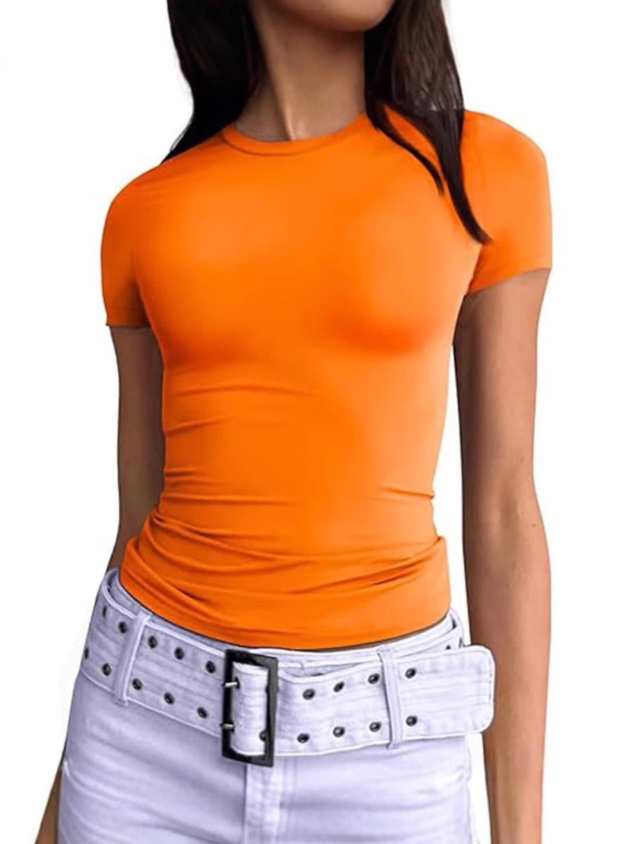 2025 новый трансграничный женский топ футболка тонкая красотка Y2K сексуальная, включая маленький топ