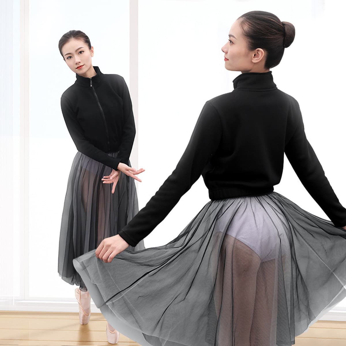 Балетный костюм для взрослых, женский осенне-зимний тренировочный костюм на флисовой подкладке, Костюм Учителя, теплый...