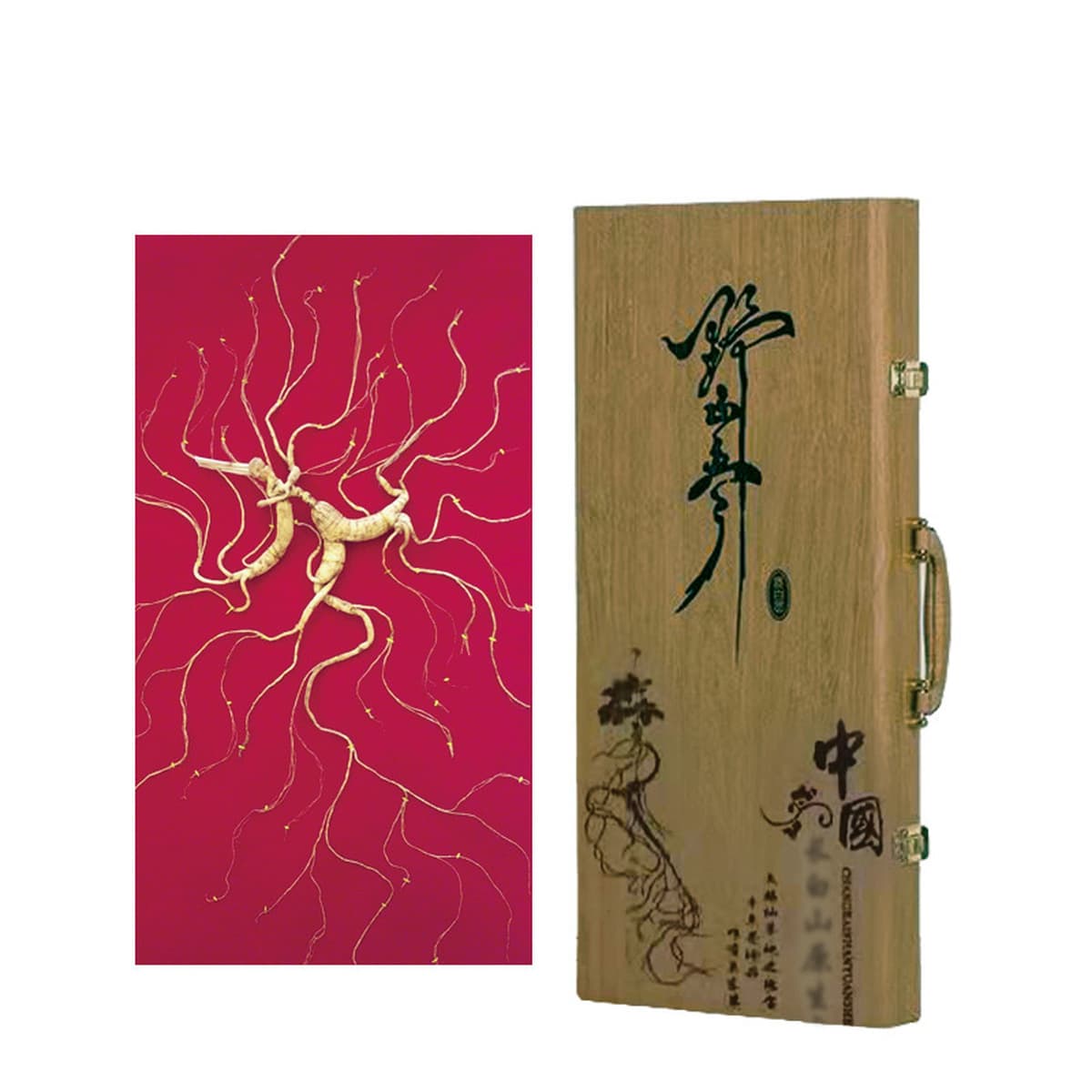 Оптовая Продажа с фабрики Чанбайский горный дикий женьшень с сертификатом 60 см в кожаной коробке пожилой лесной женьшень...