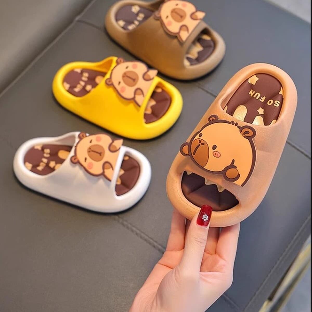 Капибара детские тапочки для мальчиков 2025 лето новый крытый нескользящие детские детские холодные тапочки для мальчиков и...