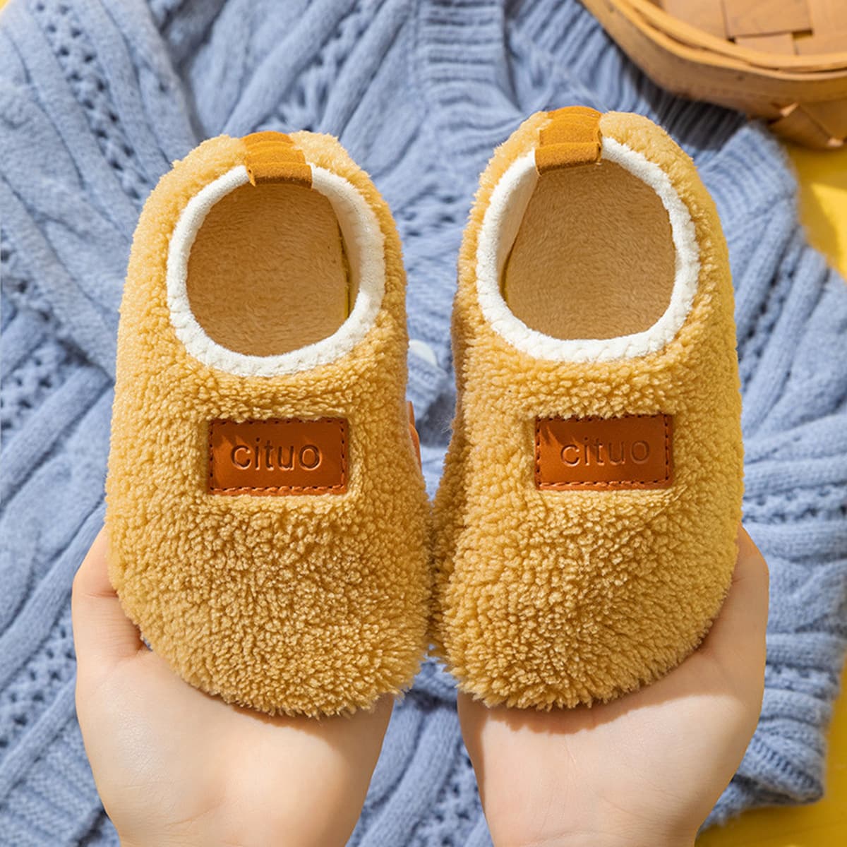 Зимние детские напольные носки, обувь на флисовой подкладке, утолщенная нескользящая Мягкая подошва, щекотная обувь для...