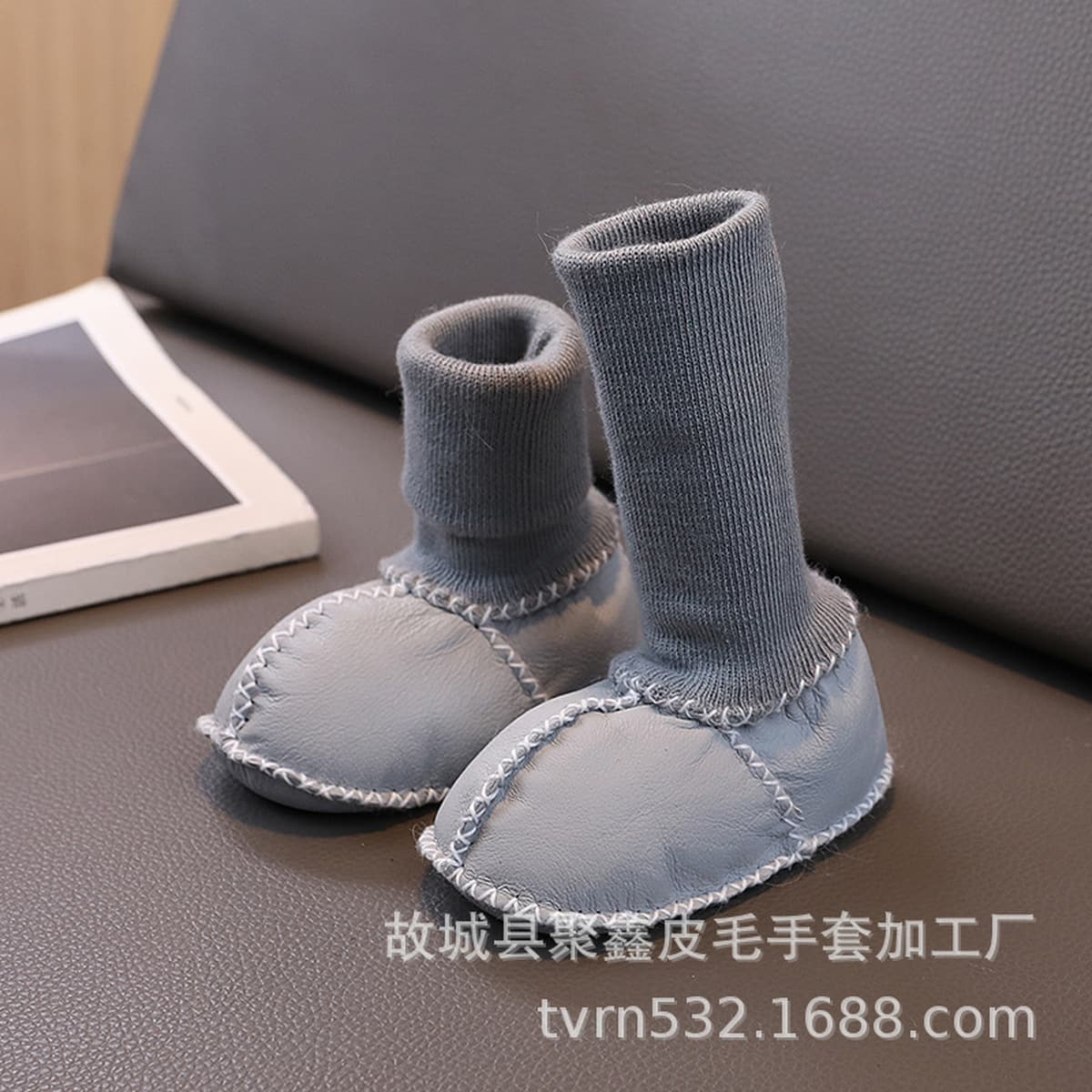 Овечья меховые детские носки теплые и утолщенные осенние и зимние хлопчатобумажные туфли на мягкой подошве