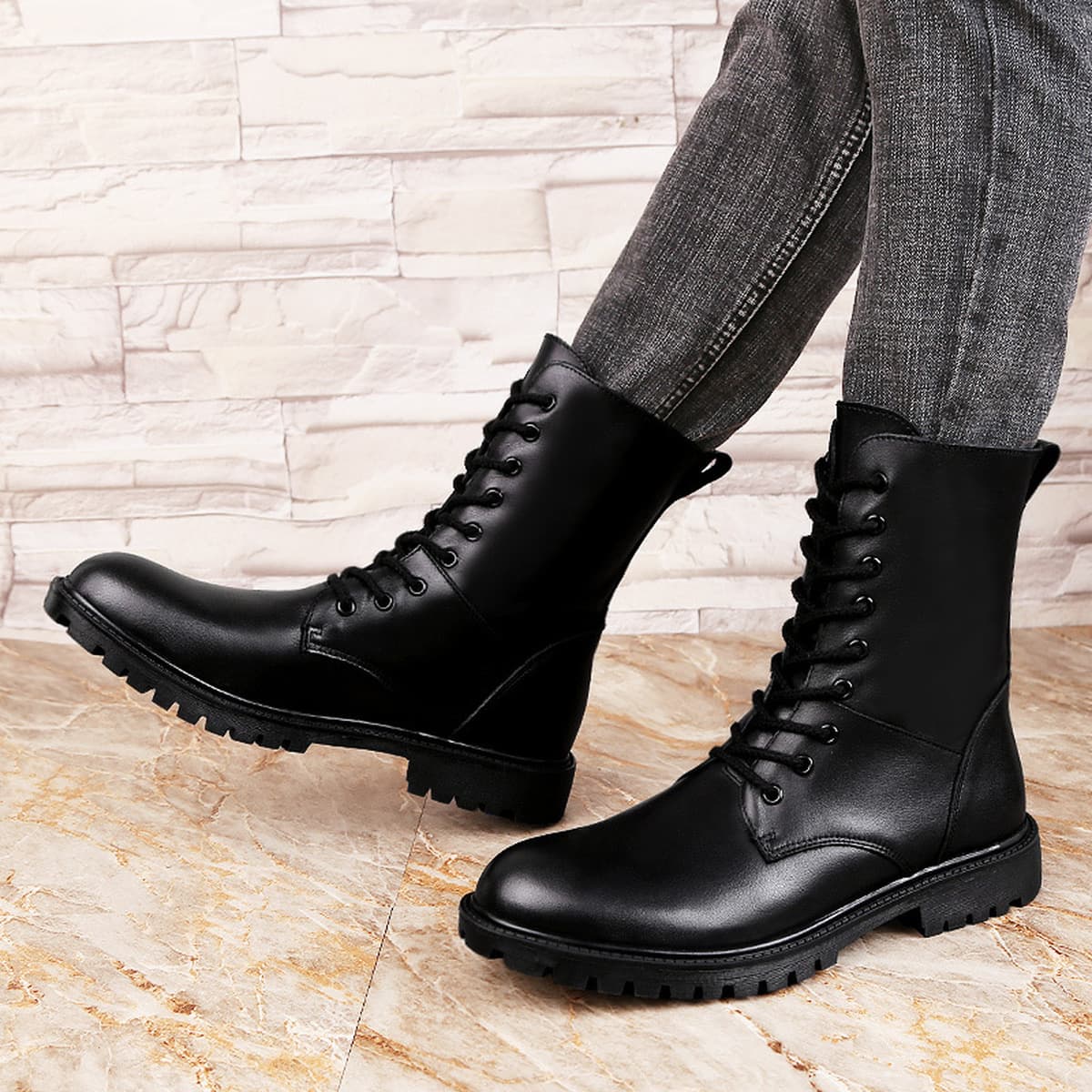 Новые зимние мужские высокие ботинки из воловьего хлопка на флисовой подкладке, высокие теплые ботинки спецназа больших...