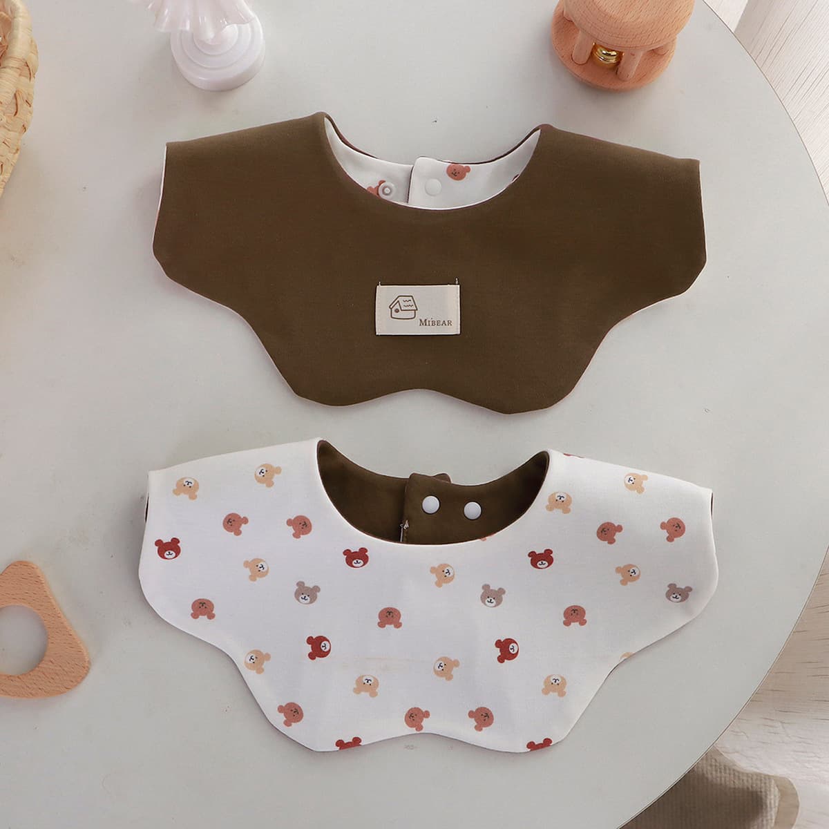 Двусторонний увеличенный водонепроницаемый нагрудник Yiwanbao для младенцев 0-2 лет, тип A, из чистого хлопка