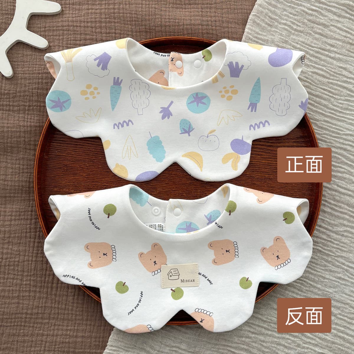 Двусторонний увеличенный водонепроницаемый нагрудник Yiwanbao для младенцев 0-2 лет, тип A, из чистого хлопка