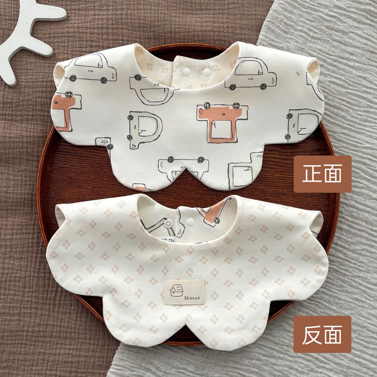 Двусторонний увеличенный водонепроницаемый нагрудник Yiwanbao для младенцев 0-2 лет, тип A, из чистого хлопка