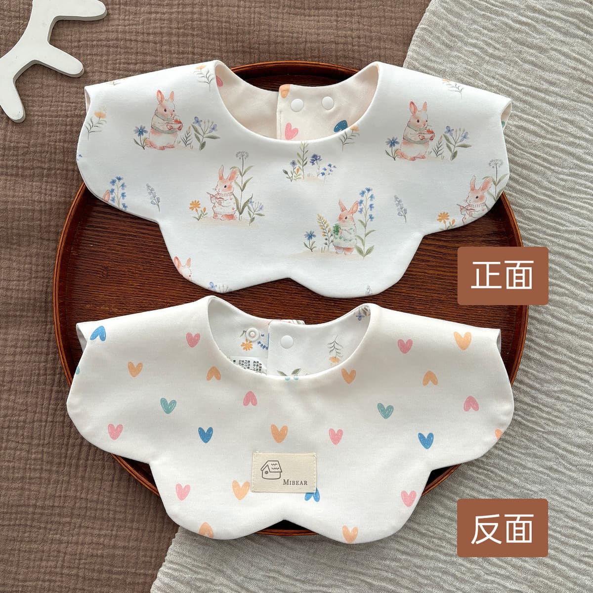 Двусторонний увеличенный водонепроницаемый нагрудник Yiwanbao для младенцев 0-2 лет, тип A, из чистого хлопка