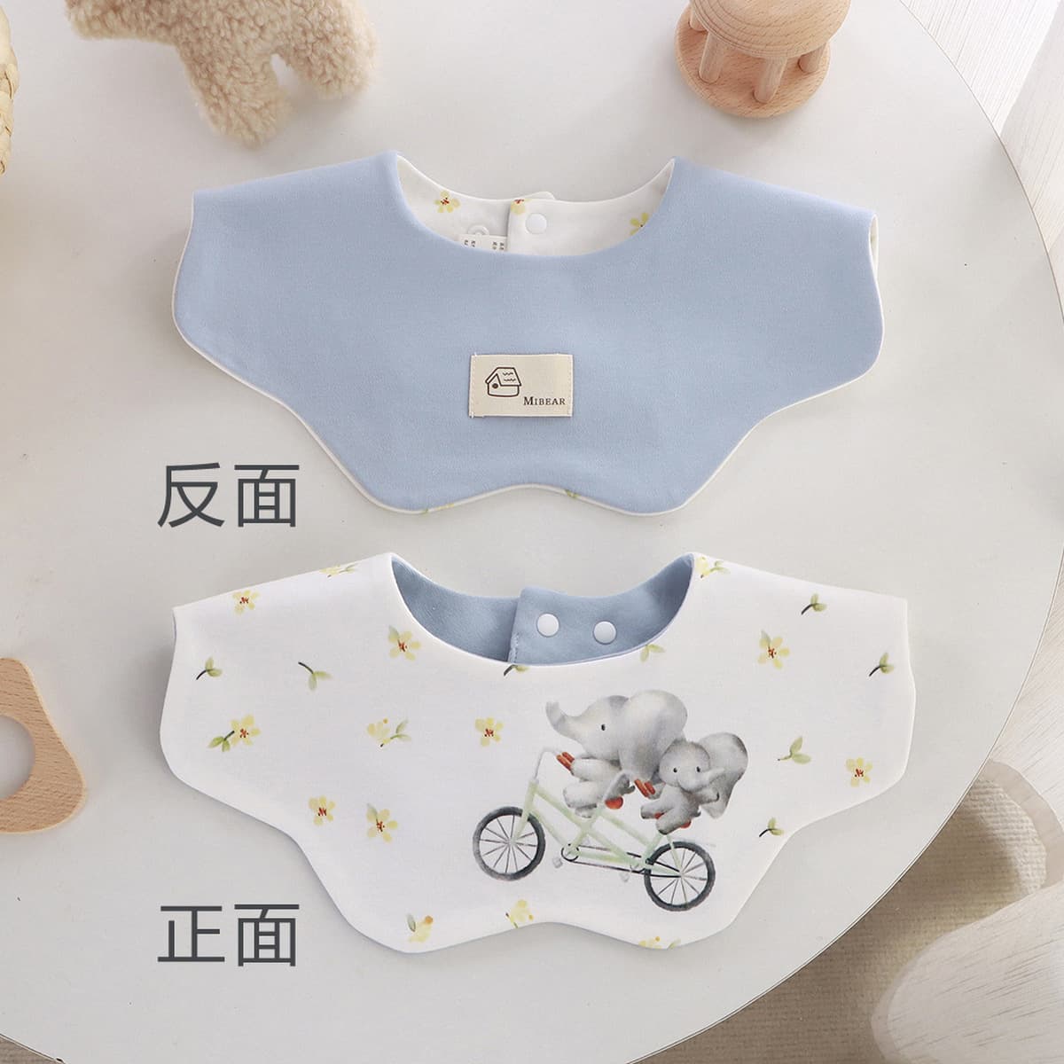 Двусторонний увеличенный водонепроницаемый нагрудник Yiwanbao для младенцев 0-2 лет, тип A, из чистого хлопка