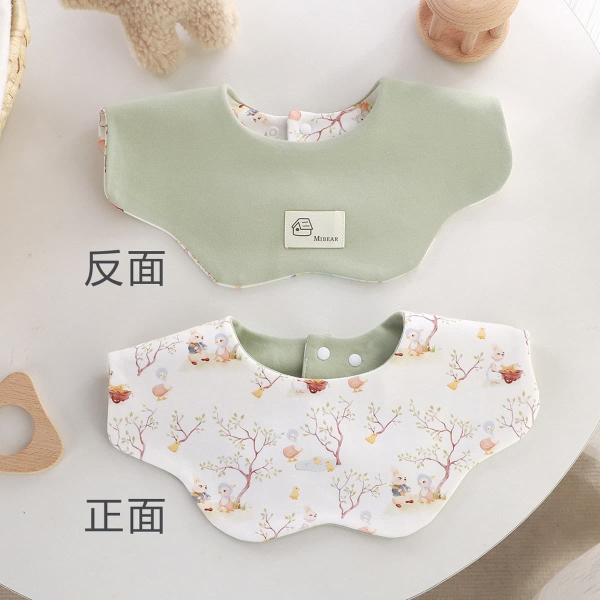 Двусторонний увеличенный водонепроницаемый нагрудник Yiwanbao для младенцев 0-2 лет, тип A, из чистого хлопка