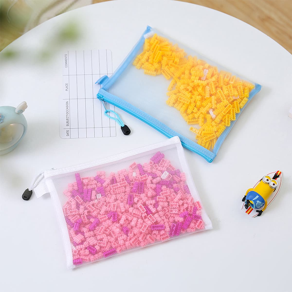 Сумка для хранения пазлов Детская сумка Lego Pack Малыш Маленькая сумка для сортировки игрушек Книга Прозрачная Сетчатая...