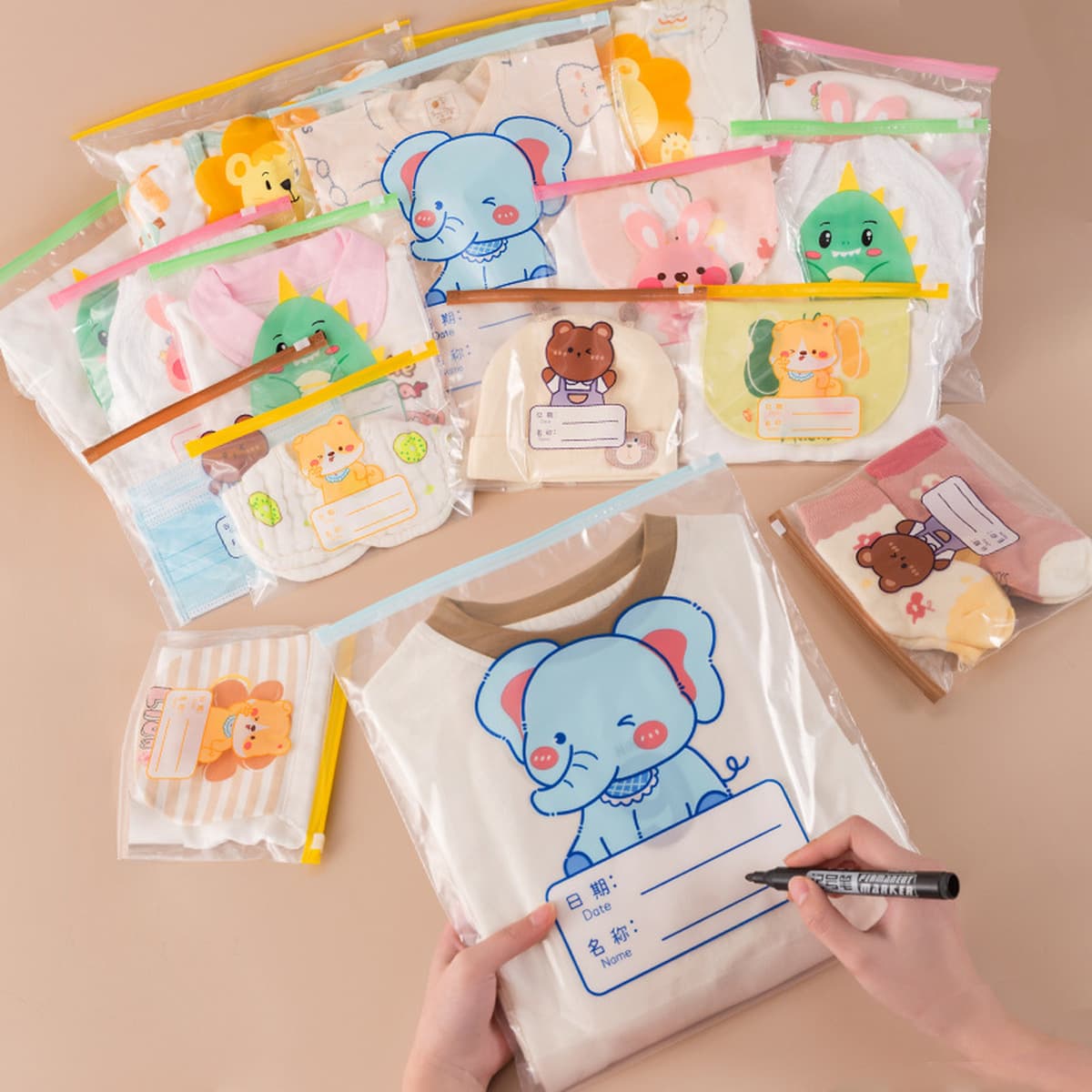 Сумка с замком-слайдом, сумка для хранения детской одежды, сумка для беременных, сумка для хранения в детском саду,...